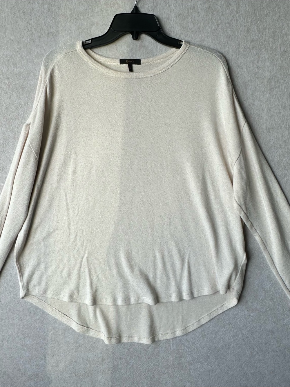 Quince Women’s Shirt Size L Cream Lightweight Long Sleeve Sweatshirt